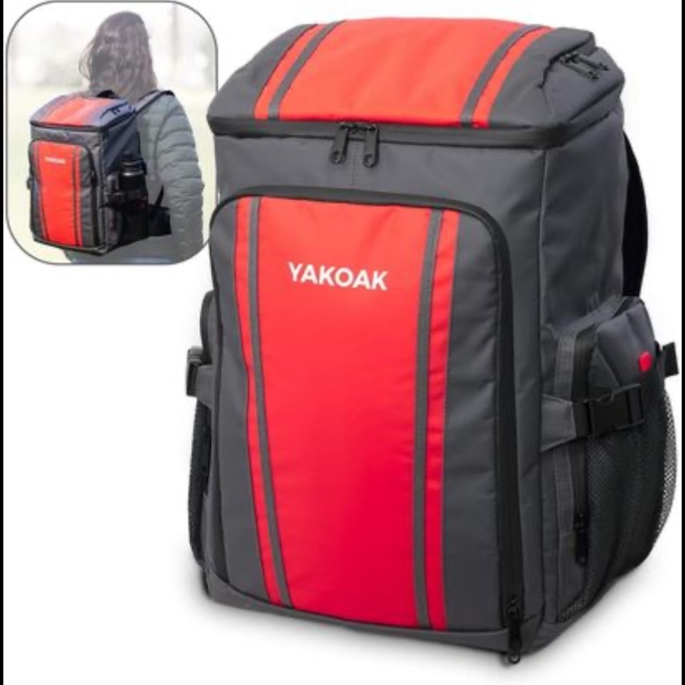 Yakoak Backpack Cooler 45 cansLeakproof and Waterproof Cooler Bag Insulated Lunc